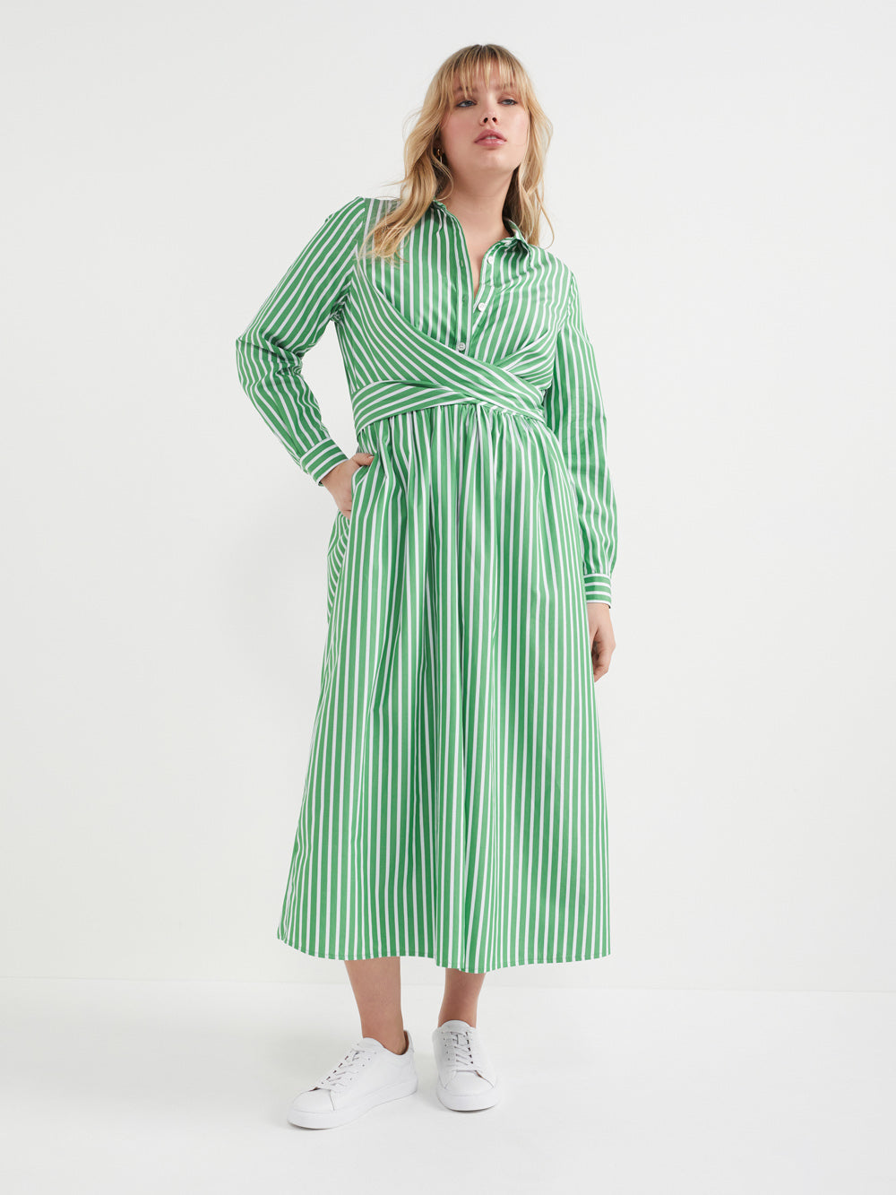 The Stripe Cotton Shirt Dress