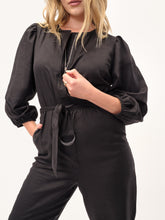 Load image into Gallery viewer, The Belted Linen Blend Jumpsuit
