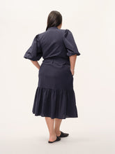 Load image into Gallery viewer, The Button-Up Puff Sleeve Cotton Dress
