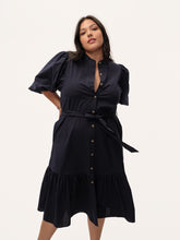 Load image into Gallery viewer, The Button-Up Puff Sleeve Cotton Dress
