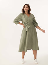 Load image into Gallery viewer, The V-Neck Flared Cotton Dress
