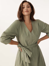 Load image into Gallery viewer, The V-Neck Flared Cotton Dress
