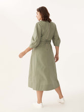Load image into Gallery viewer, The V-Neck Flared Cotton Dress
