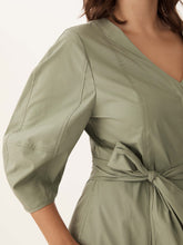 Load image into Gallery viewer, The V-Neck Flared Cotton Dress
