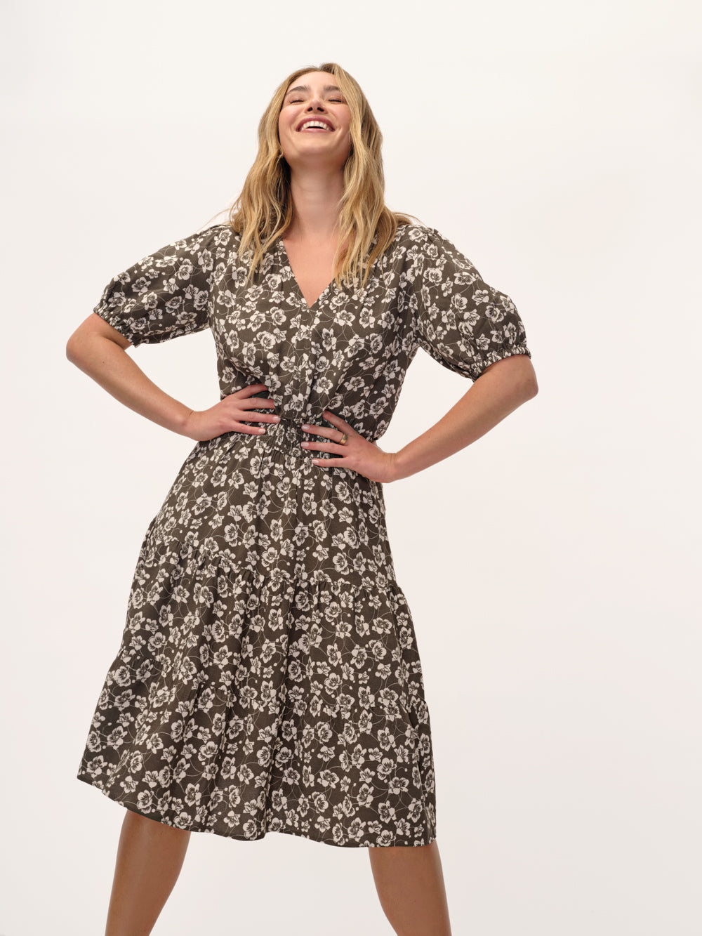 The Gathered Waist Floral Dress