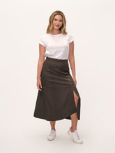 Load image into Gallery viewer, The Asymmetrical Button Wrap Skirt
