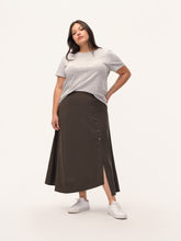 Load image into Gallery viewer, The Asymmetrical Button Wrap Skirt
