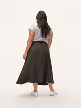 Load image into Gallery viewer, The Asymmetrical Button Wrap Skirt
