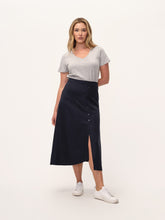 Load image into Gallery viewer, The Asymmetrical Button Wrap Skirt
